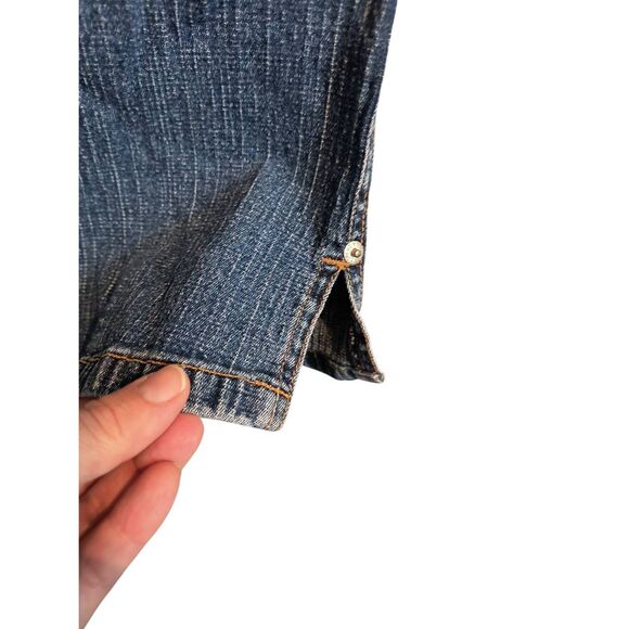 Vintage Goddess Trend Women's Size 23/24 Blue Denim A Line Mini Skirt Stretch - Picture 4 of 4